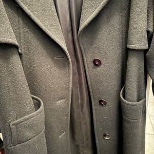 100% WOOL Black trench coat